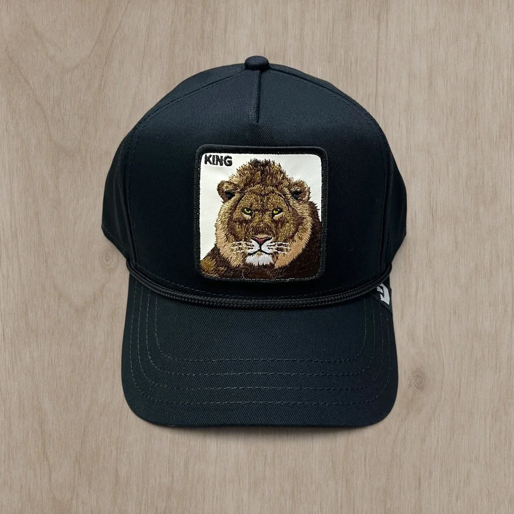 Goorin Bros The Farm King Lion Black Trucker Hat Snapback Cap 101-1323
